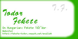 todor fekete business card